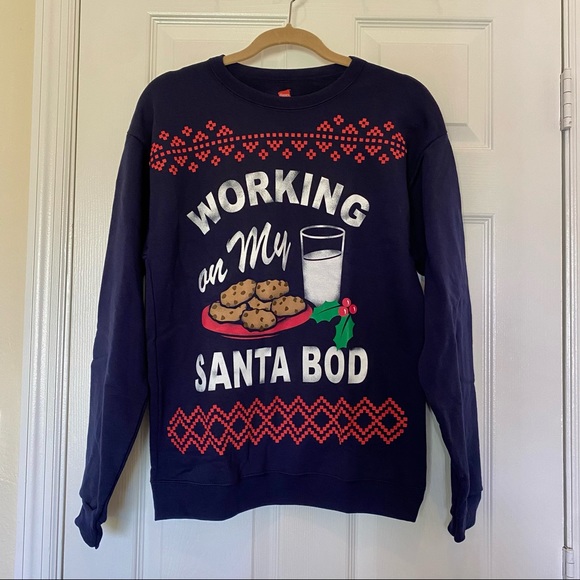 Ugly Christmas Sweater Working on my Santa Bod SM - Picture 2 of 9